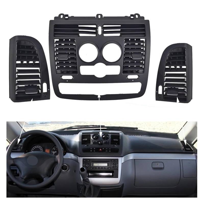 Air Grill Vent Air A/C Vent Outlet Cover Compatible For Benz Vito Viano W636 W639 2010 2011 2012 2013 2014 2015 2010-2015(3pcs-A-Model) von BMKUUOSJ