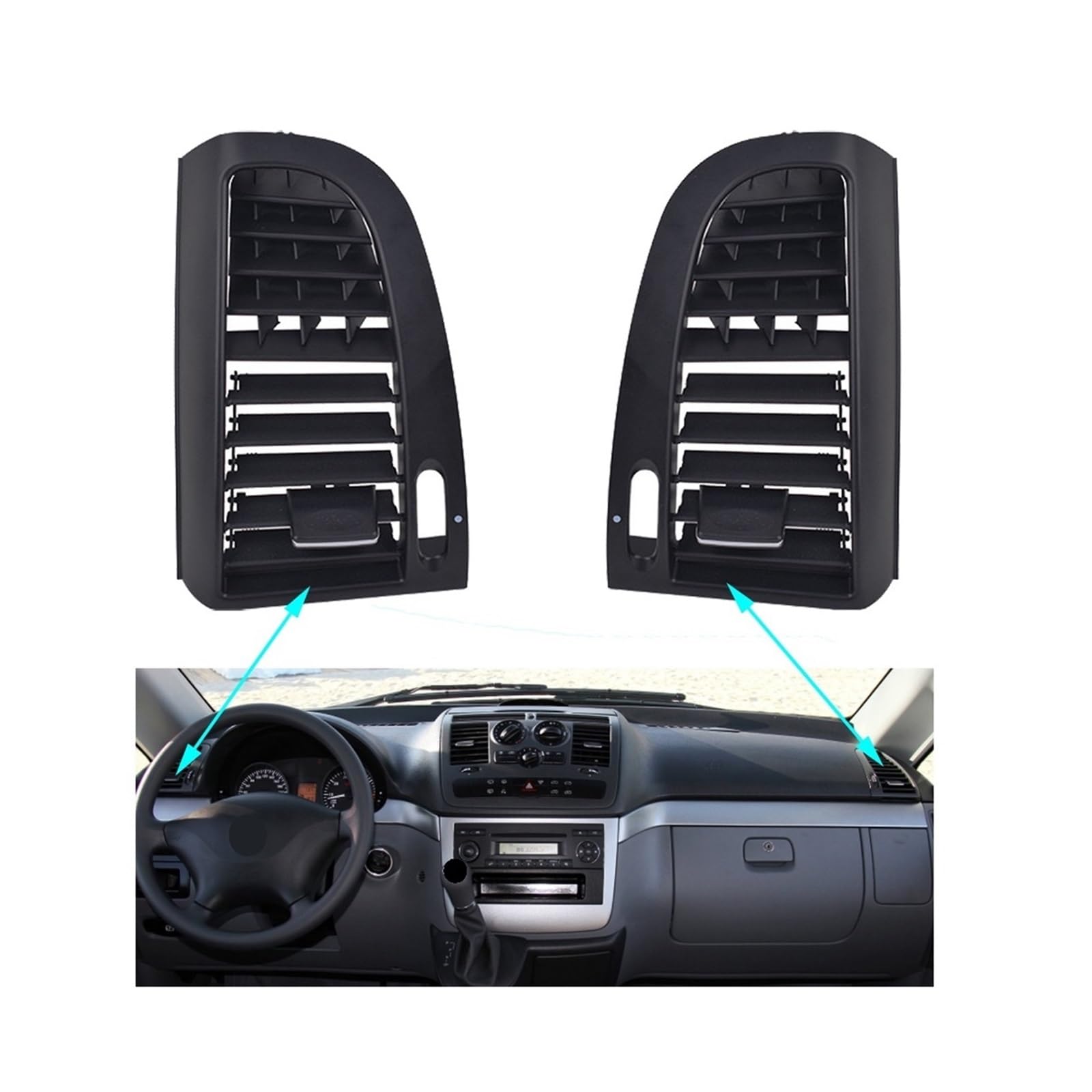 Car AC Vent Grille Left Right Central Air Vent Outlet Cover Panel Compatible For Mercedes Benz Vito Viano W636 W639 2004-2015(Left and Right) von BMKUUOSJ