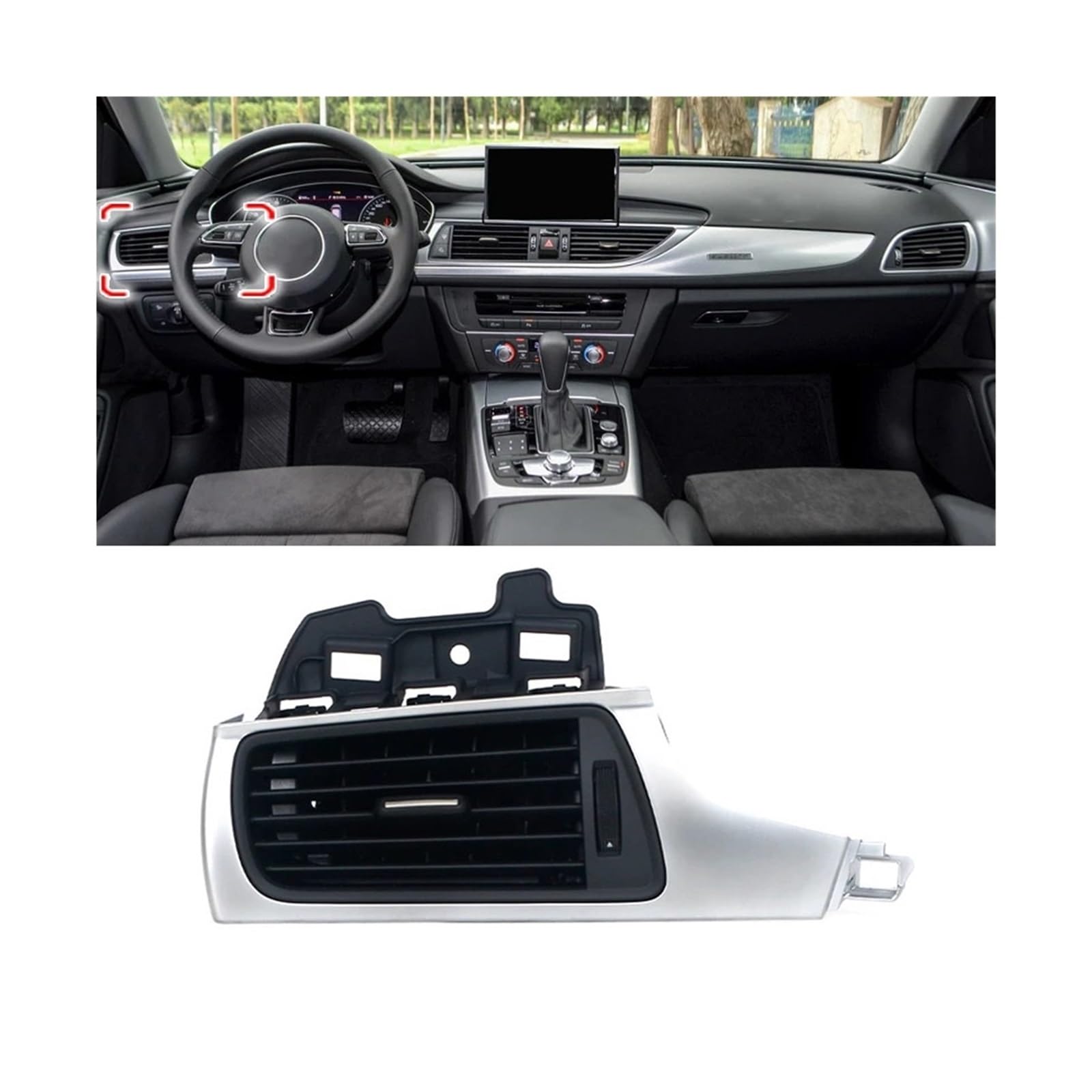 Car Interior Front Dash Center Console A/C Air Vent Outlet Compatible For Audi A7 RS7 RS6 A6 C7 2011-2016 4G0941509 4G0819203 4G1820901B(A-Left) von BMKUUOSJ