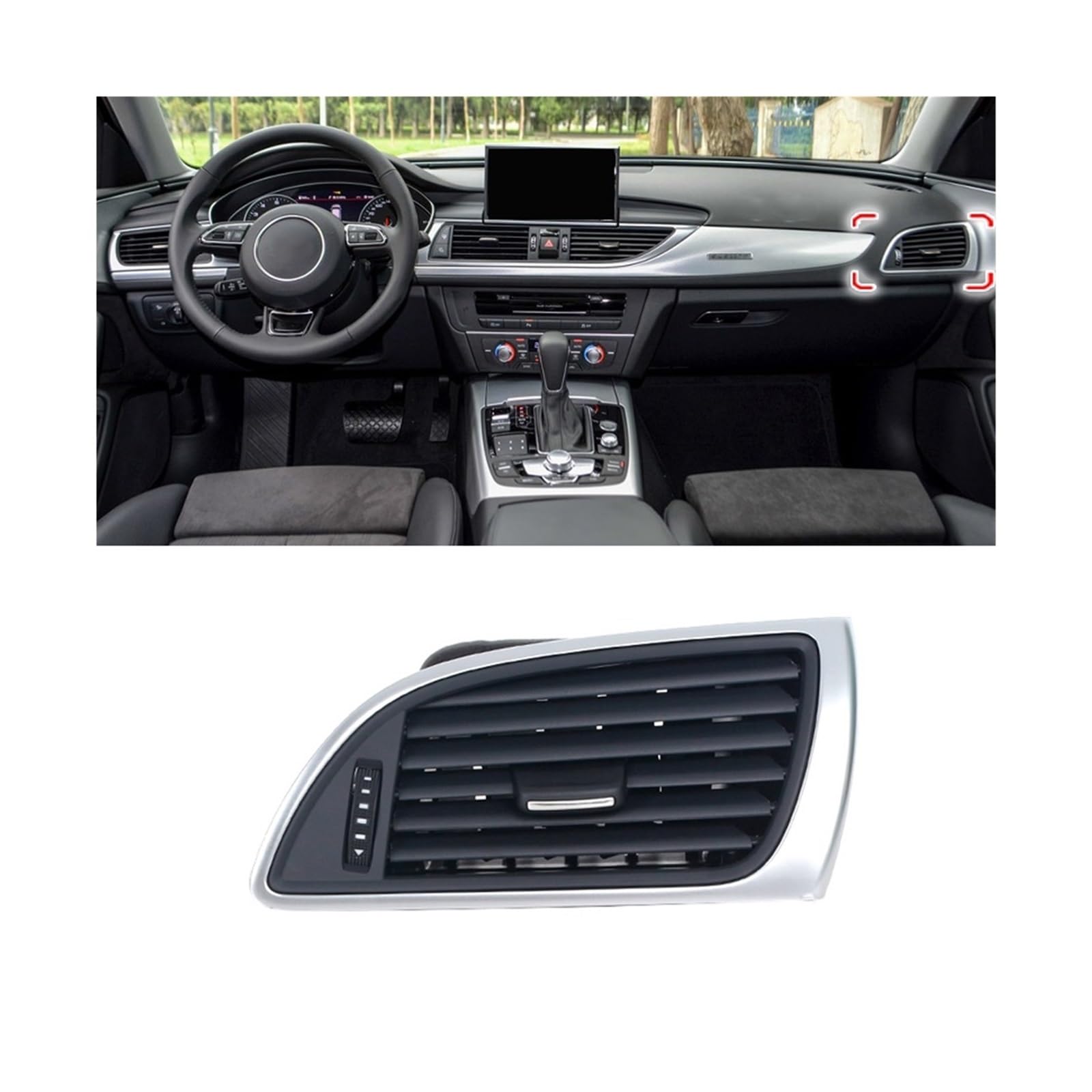 Car Interior Front Dash Center Console A/C Air Vent Outlet Compatible For Audi A7 RS7 RS6 A6 C7 2011-2016 4G0941509 4G0819203 4G1820901B(C-Right) von BMKUUOSJ