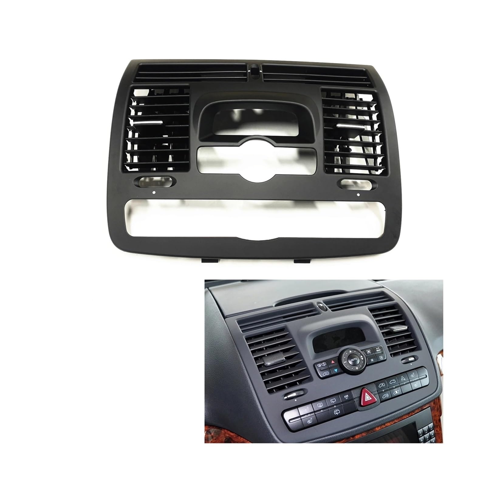 Center Console Dashboard A/C Conditionging Air Vent Outlet Panel Frame Grille Cover Compatible For Mercedes Benz Viano W636 W639 2004-2015(Advance Versions) von BMKUUOSJ