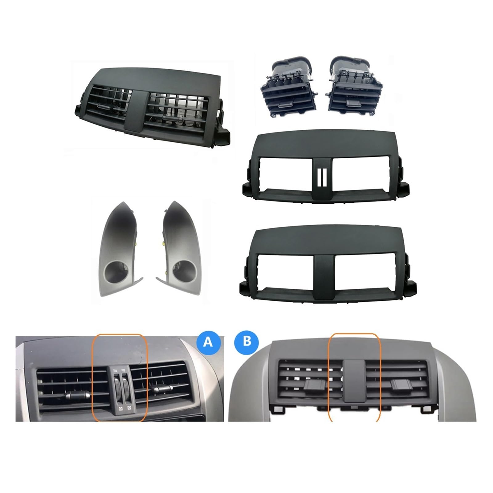 Compatible For Toyota RAV4 2006 2007 2008 2009 2010 2011 Center Dash A/C Outlet Air Vent Panel Air Outlet Cover Replacement(Air Outlet) von BMKUUOSJ