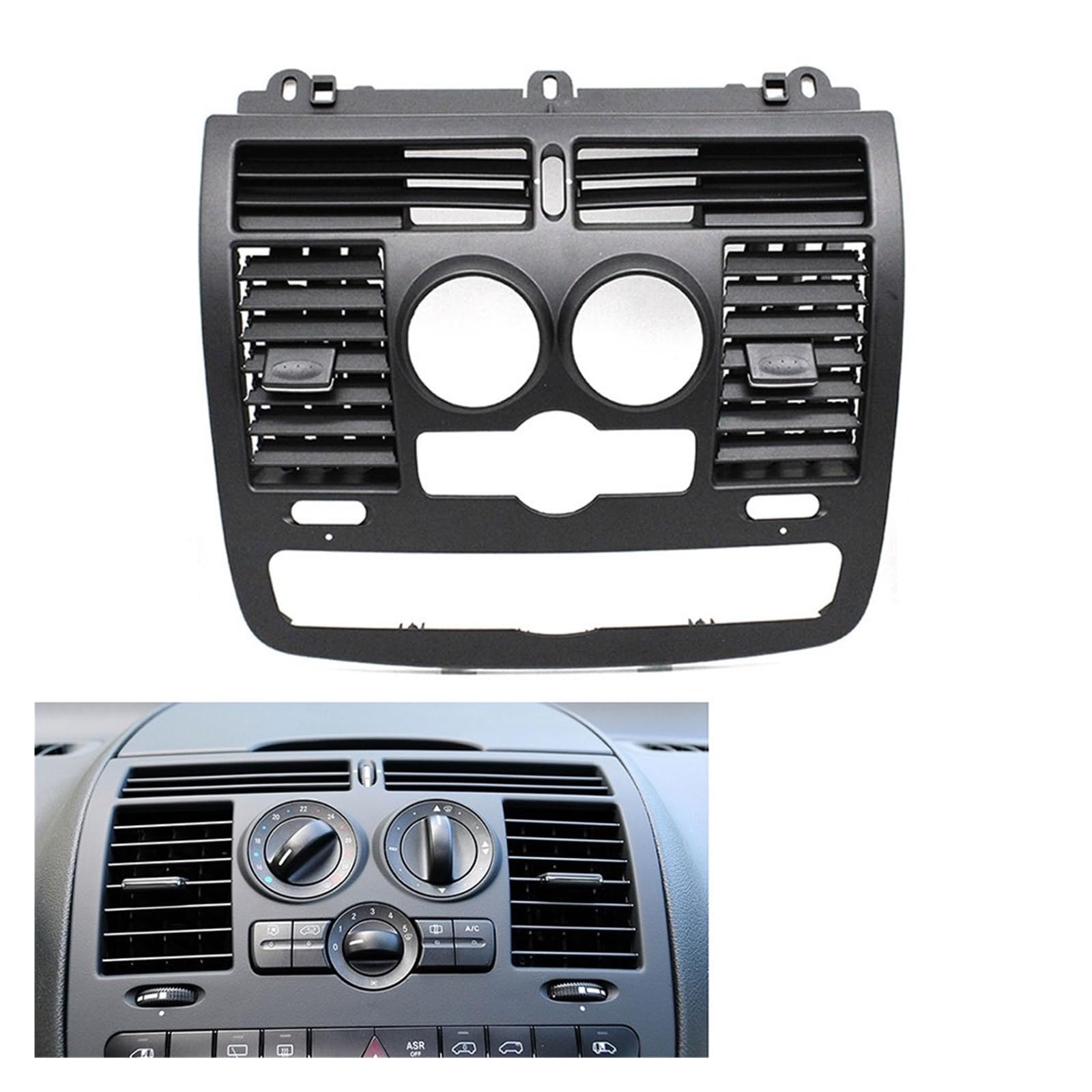 Dash Center Air Vent Outer Cover Left Right AC Vent Panel Compatible For Benz Vito Viano W636 W639 2004 2005 2006 2007 2008 2009 2010-2015(Middle Model A) von BMKUUOSJ