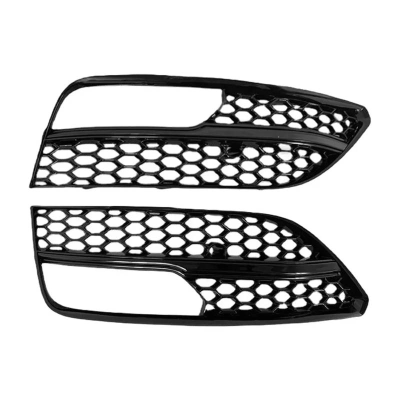 Nebelscheinwerfer-Lampengrillabdeckung, Waben-Sechskant-Kühlergrill, kompatibel mit Audi A3 Fließheck 2013 2014 2015 2016 8V3807681 8V3807682(Glossy black) von BMKUUOSJ