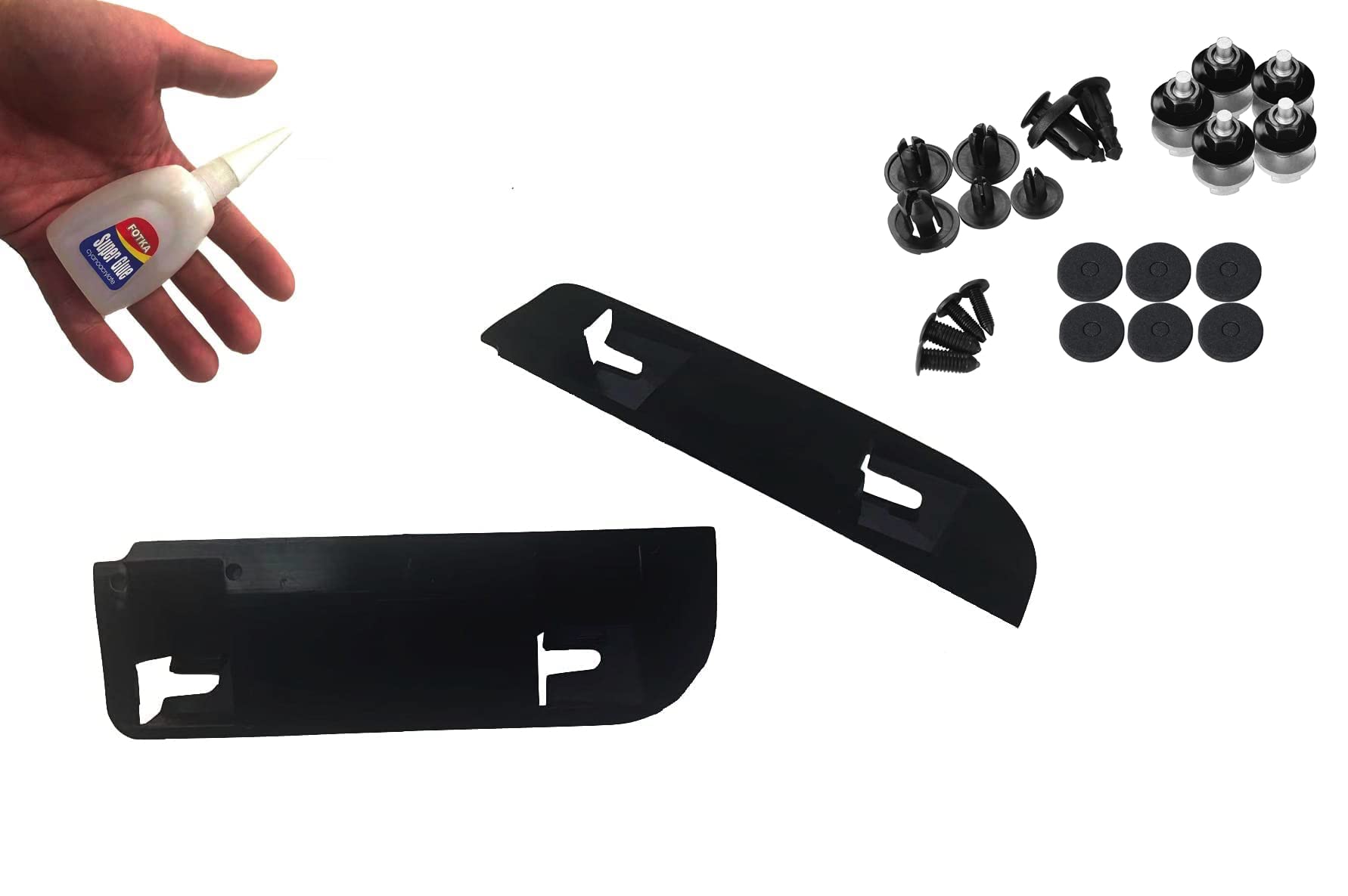 BMTick Reparatur-Clips für Nissan Qashqai (Heckklappen-Griff-Reparatur-Set) UK (J10 2006–2013) UK EU (Full-Kit mit Schraubbolzen und Sekundenkleber) von BMTick