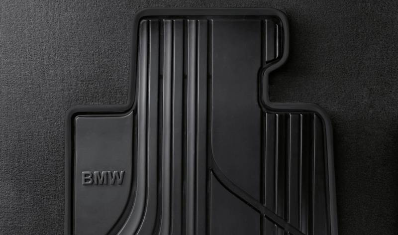 BMW Basic Line Allwetter-Fußmatten F30, F31, F34 3er F80 M3, F32, F33, F36 4er-Serie, F82, F83 M4 Basic Line, Rear (4 Series Convertible Only) Schwarz 51-47-2-350-421 von BMW