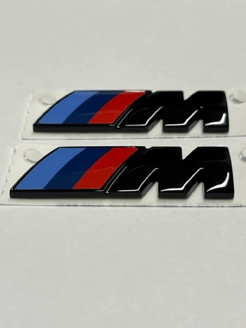BMW M Emblem Schwarz Glanz Kotflügel Logo Seite M Paket 4,5x1,5 CM von BMW