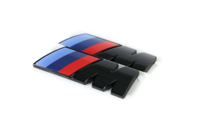 BMW Original M Logos (2 Stück) Schwarz hochglänzend für Kotflügel 5,5x2,0 cm von BMW