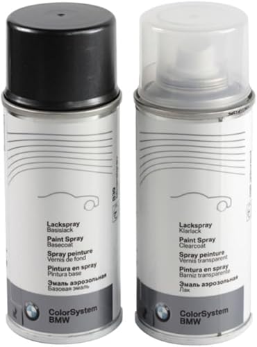 BMW Originalfarbtöne Lackspray-Sets in Felgenfarbe mit Klarlack 2X 150 ml Ausbesserungslack (Silbergrau met. A08) von BMW