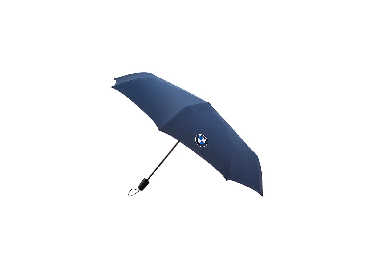 BMW Taschenschirm Logo Regenschirm Schirm Umbrella Pocket Rim + Einkaufschip Blau von BMW
