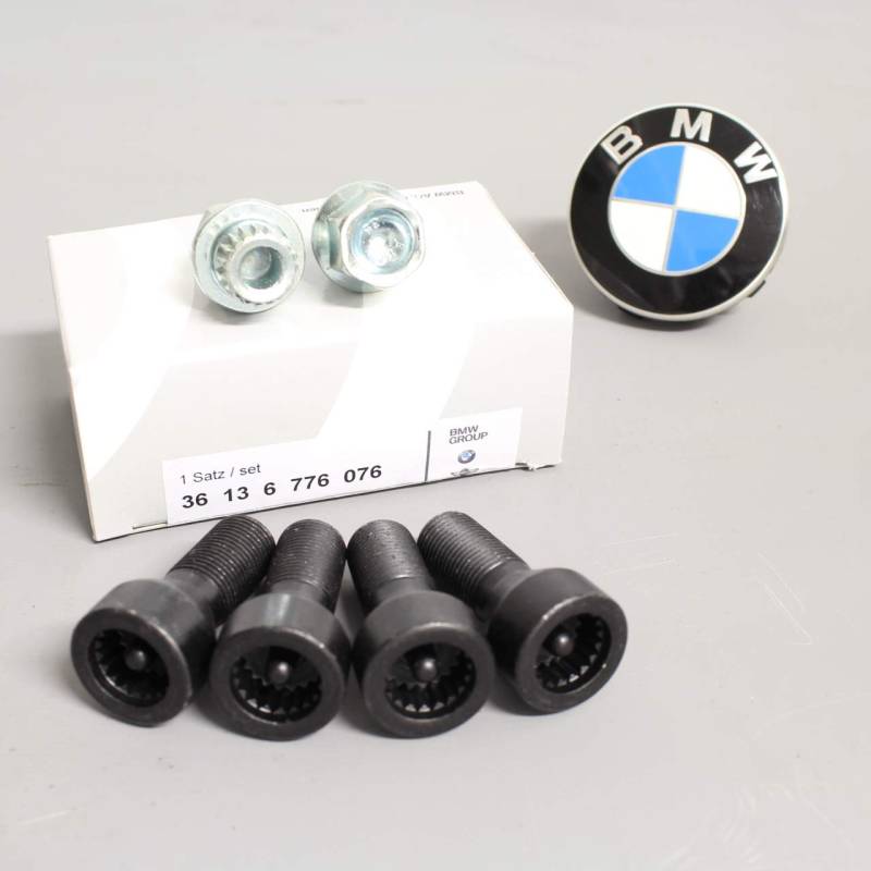 Original BMW Radschraube, M14 x 1,25, Edelstahl, Schwarz, 4 Stück, Radmutter von BMW