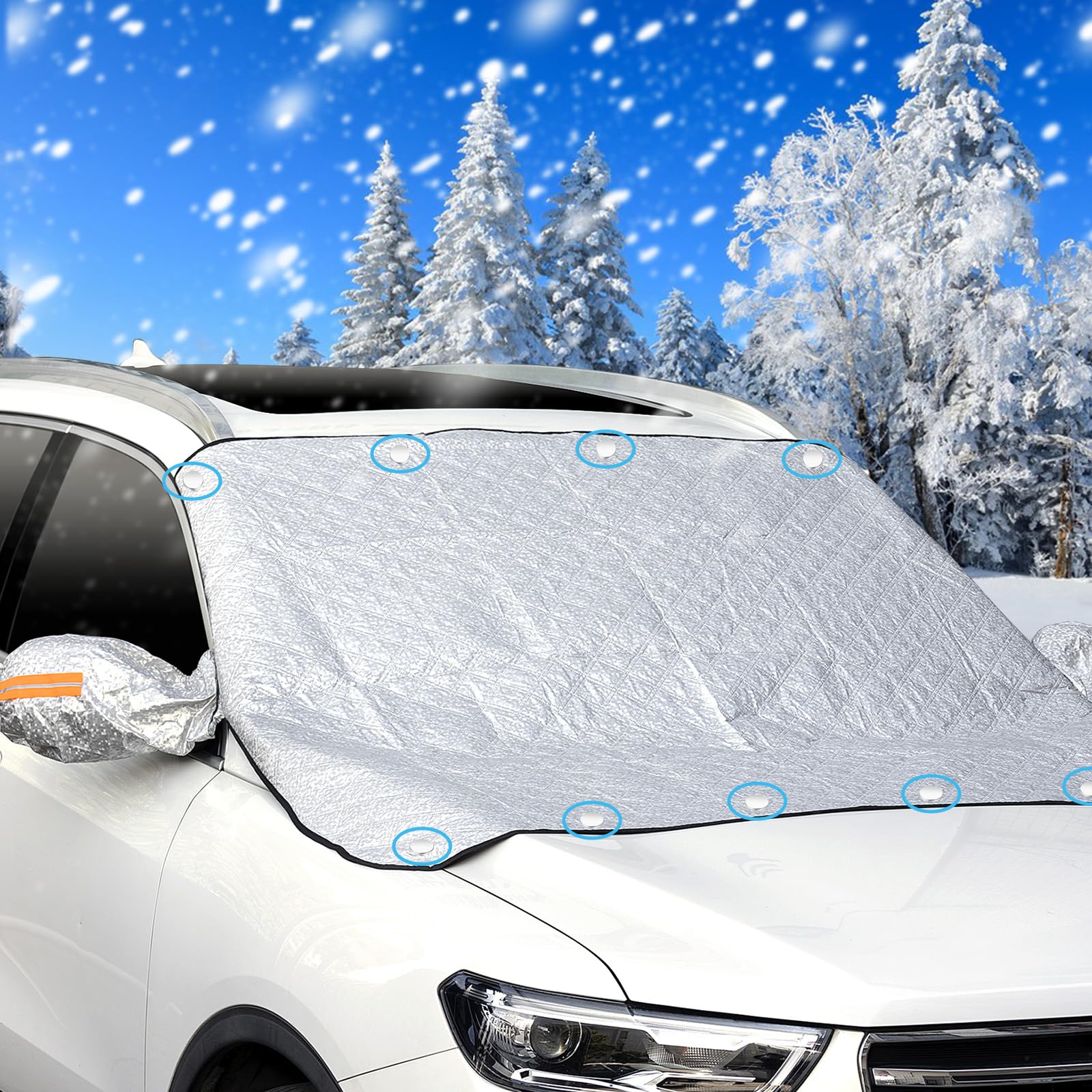 BNEHHOV Frontscheibenabdeckung Scheibenabdeckung Abdeckung Auto Windschutzscheibe 200 * 143cm Magnet Fixierung mit Seitenspiegelabdeckung Frontscheibe für Sonne Gegen Schnee EIS Frost Staub BNEHHOV Frontscheibenabdeckung Scheibenabdeckung Abdeckung Auto Windschutzscheibe 200 * 143cm Magnet Fixierung mit Seitenspiegelabdeckung Frontscheibe für Sonne Gegen Schnee EIS Frost Staub von BNEHHOV