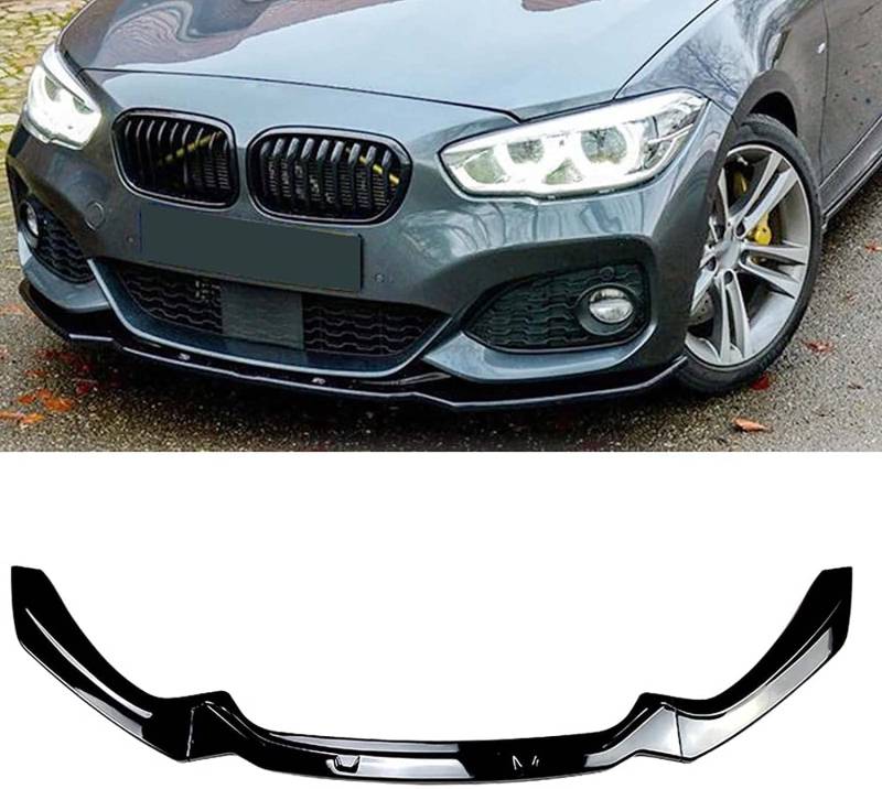 Auto Frontspoiler für BMW 1er F20 F21 LCI Facelift 118I 120I, Kollisionsschutz Abriebfest Lippe Splitter Diffusor Kit Außenzubehör,A/Black von BNJFW