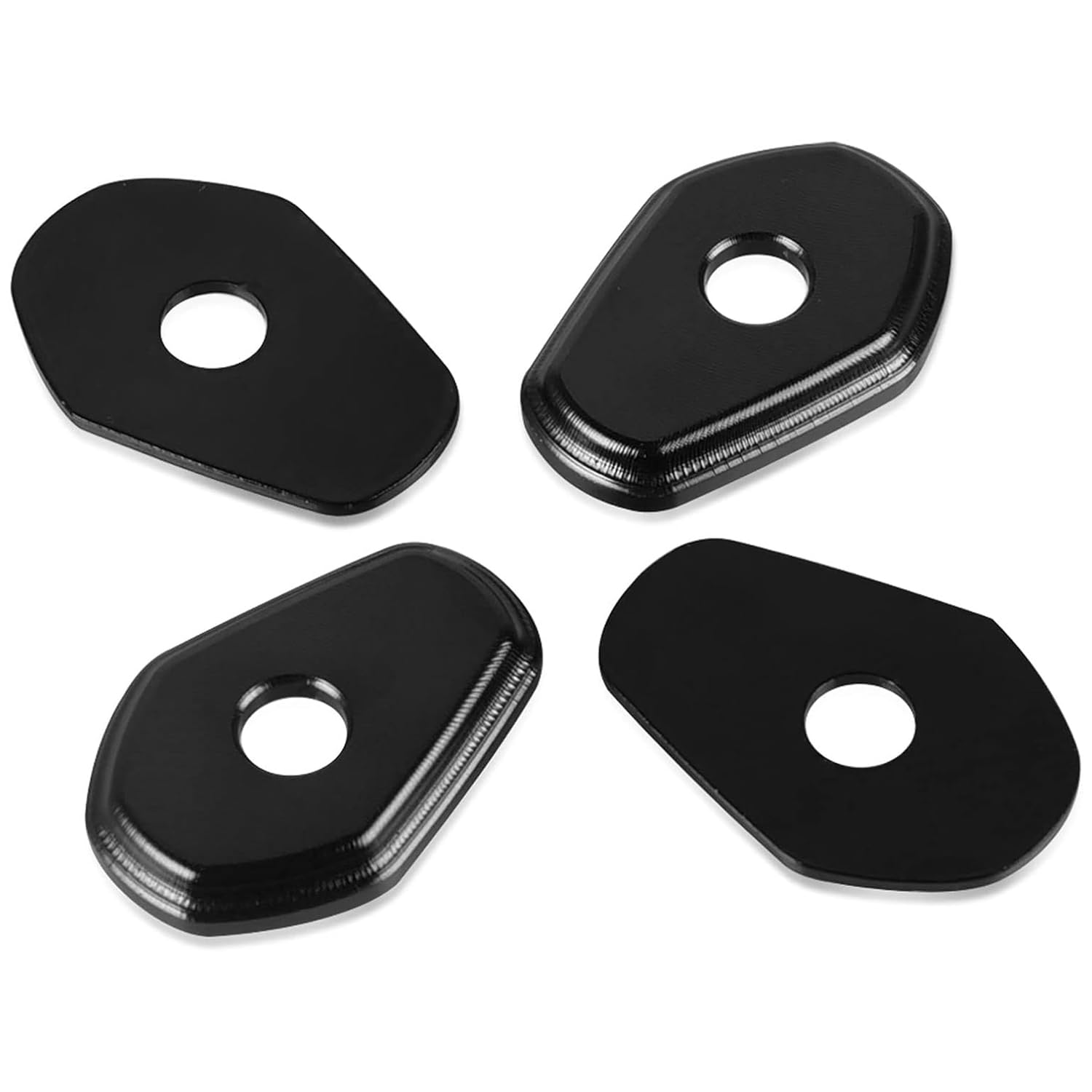 BNOYONERAS 4 Stück Blinkerhalterungen für Motorrad, Motorrad-LED-Blinkerhalter 4er-Pack Aluminium Montageplatten Montageplatten Vorne oder Hinten Passend Kompatibel mit Suzuki (Schwarz) von BNOYONERAS