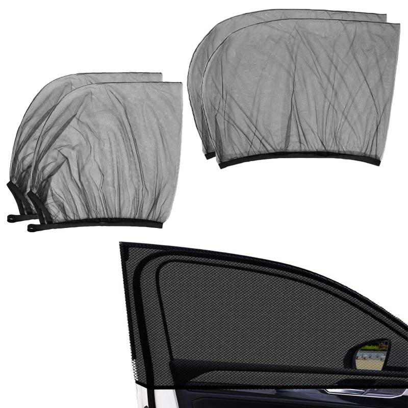 Sonnenschutz Auto Baby Universal Sonnenblende Auto Netz Universal Sonnenblende Auto Kinder Auto Fenster Sonnenschutz Auto UV Schutz Seitenfenster für Kinder Haustiere 4 Stück von BNOYONERAS