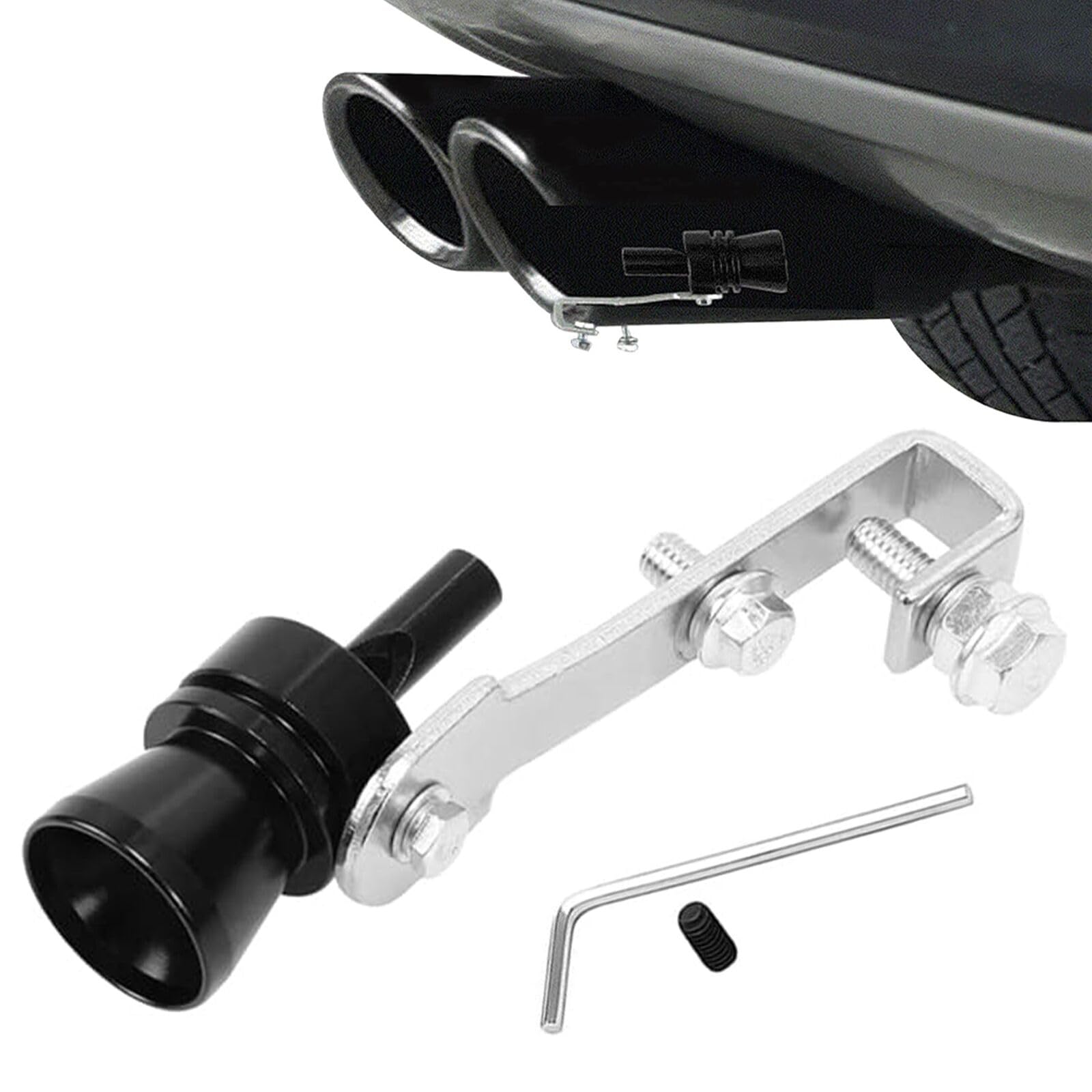Turbo Sound Whistle, Auspuff Sound Booster, Aluminiumlegierung Auto Turbo Sound, Sound Auspuff Whistle, Soundgenerator Auto, Turbo Sound Simulator Pfeife für Alle Fahrzeuge Modelle, Schwarz, M Turbo Sound Whistle, Auspuff Sound Booster, Aluminiumlegierung Auto Turbo Sound, Sound Auspuff Whistle, Soundgenerator Auto, Turbo Sound Simulator Pfeife für Alle Fahrzeuge Modelle, Schwarz, M von BNOYONERAS