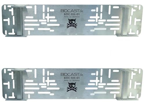 BOCAST Edelstahl Kennzeichen Schnellwechselhalter PKW 520mm Set (Zwei Stück) für Österreich und Deutschland von BOCAST