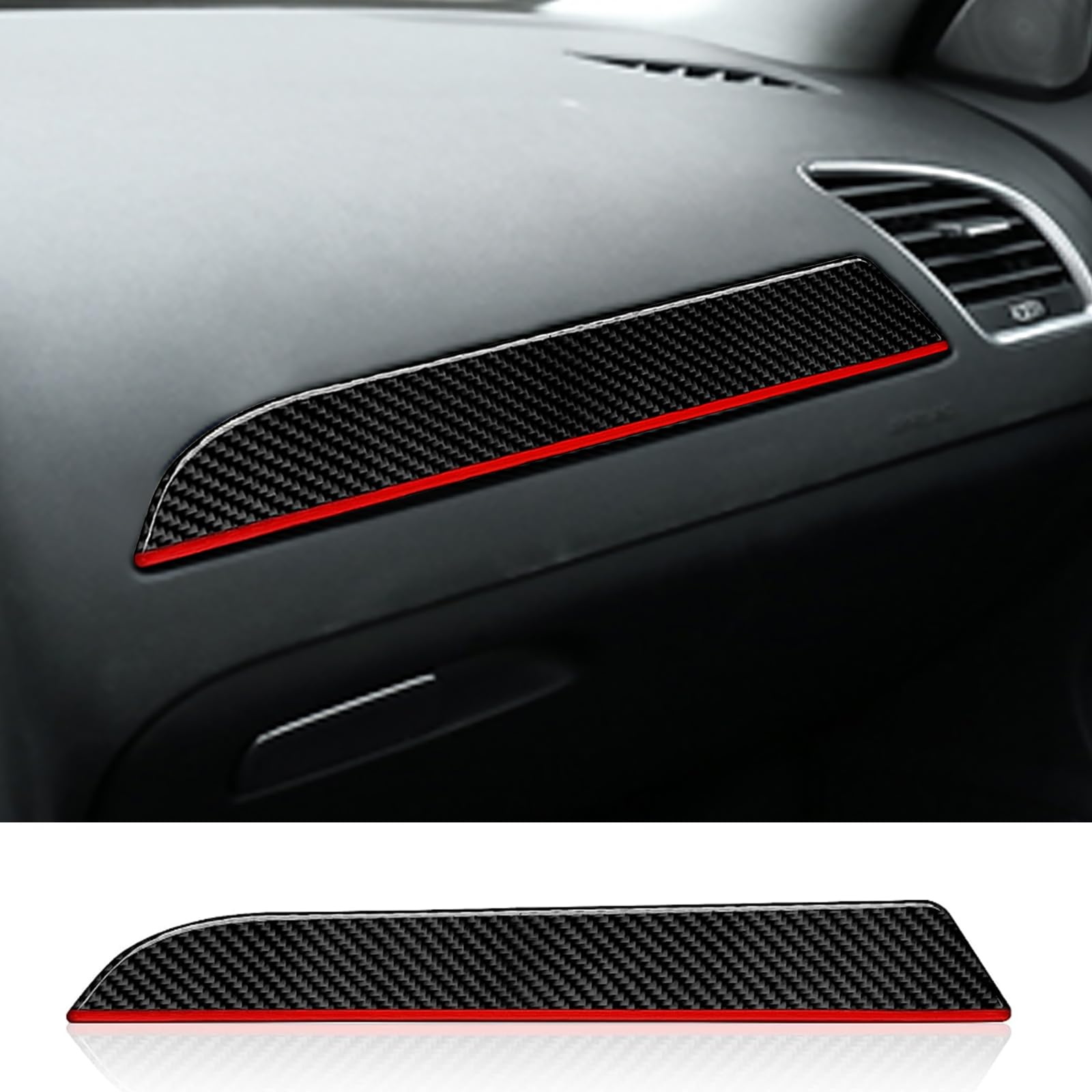 Auto Armaturenbrett Panel Aufkleber, Kohlefaser Aufkleber Dekoration, Kohlefaser Trim, Abdeckung Trim, Kompatibel mit Audi A4 (2009–2016), S4 (2010–2016), RS4 (2012–2015) von BODYGAD