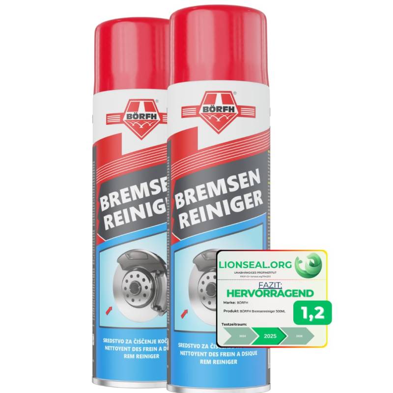 BÖRFH Bremsenreiniger - (2er Pack) Bremsenreiniger für Scheiben, Beläge, Bremssättel, Federn, Rotoren und Kupplung, Teilereiniger, Industrieteilereiniger von BÖRFH