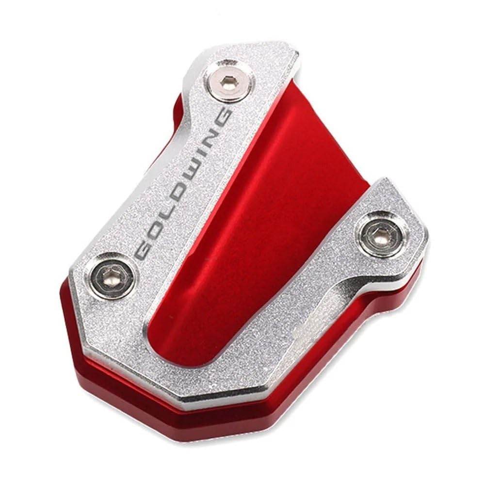 Motorrad Ständerverlängerung Für GL1800 Goldwing 1800 GL 1800 2018-2023 Motorrad CNC Kickstand Fuß Seitenständer Verlängerung Pad Stützplatte Vergrößern Ständer(Red) von BOEYDSE88