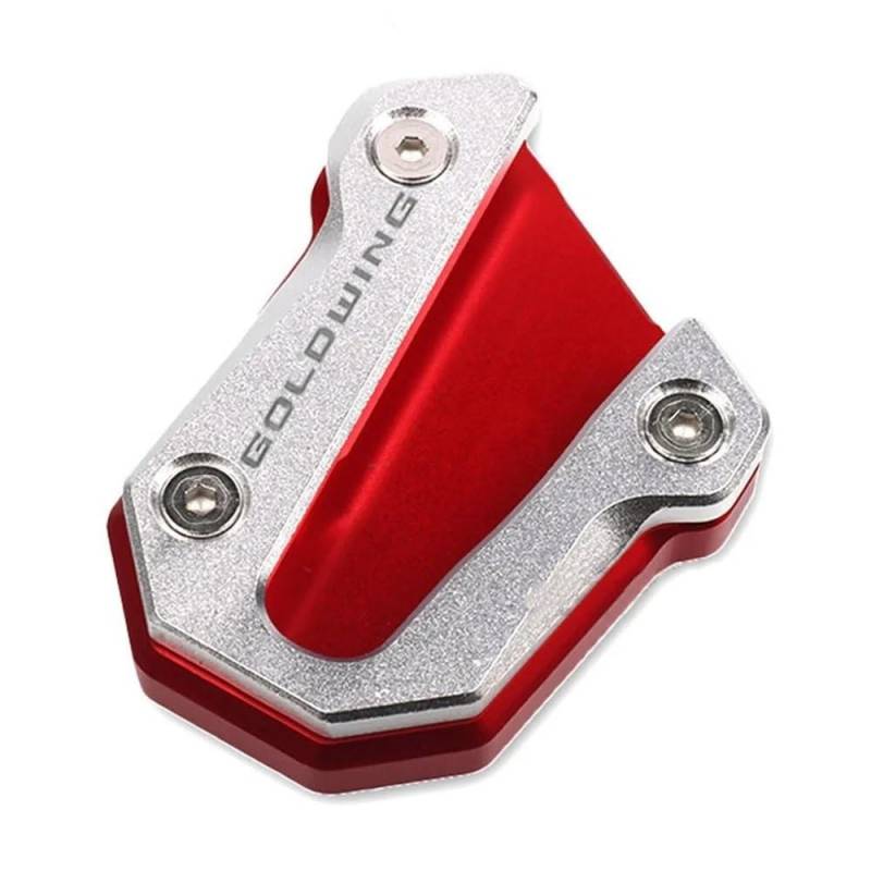 Motorrad Ständerverlängerung Für GL1800 Goldwing 1800 GL 1800 2018-2023 Motorrad CNC Kickstand Fuß Seitenständer Verlängerung Pad Stützplatte Vergrößern Ständer(Red) von BOEYDSE88