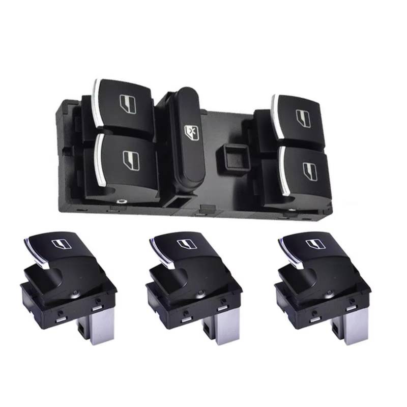 Auto Fensterheber Schalter Für VW Für Tiguan Für Golf Für Jetta MK5 MK6 CC Für Passat Vorne Hinten Elektrische Fenster Schalter Taste 5ND959855 5ND959857(4pcs) von BOHHO