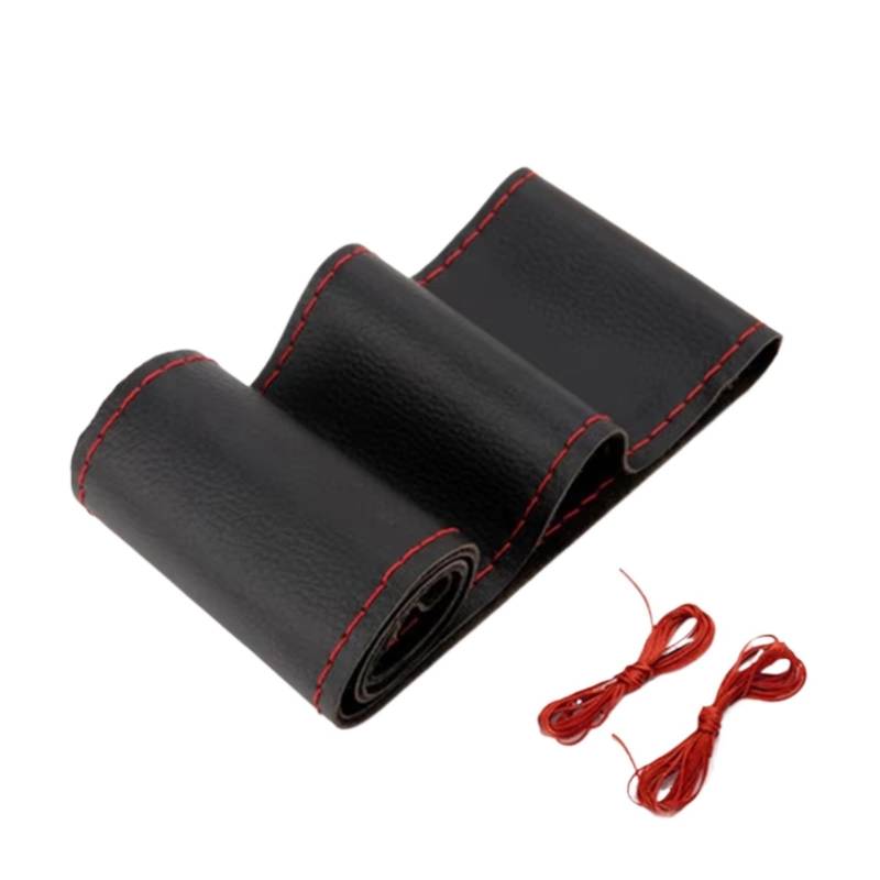 Lenkradschutz Auto Lenkradbezug DIY Kunstleder Geflecht Universal 38cm Mit Nadelfaden Autozubehör Lenkradschoner(A) von BOHHO