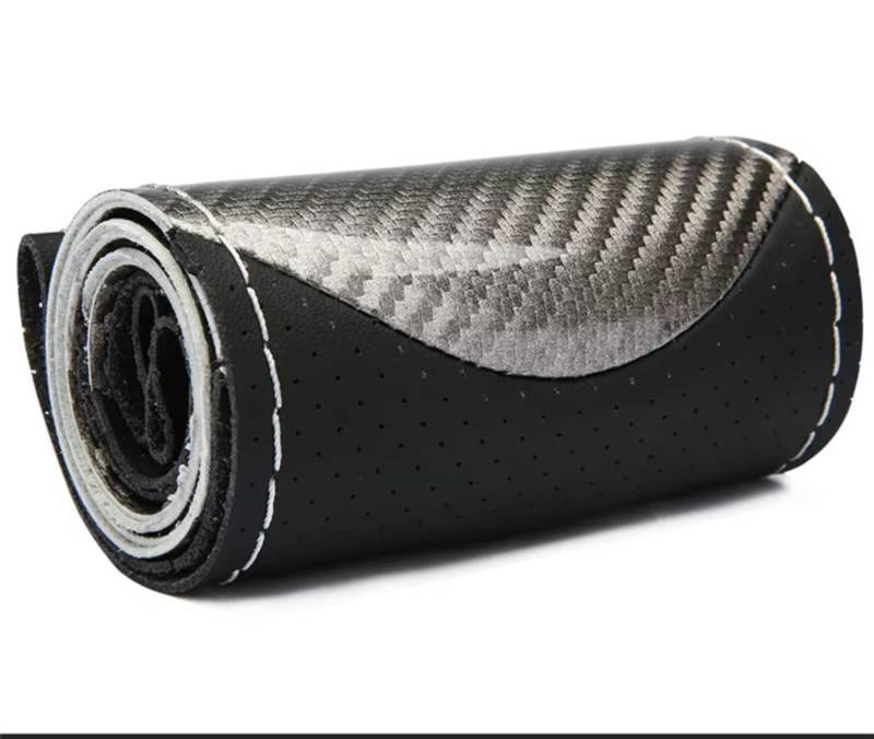 Lenkradschutz DIY 38cm Lenkradbezüge Weiches Ledergeflecht Auf Dem Lenkrad des Autos Mit Nadel Und Faden Innenausstattung Lenkradschoner(Gray Thread) von BOHHO