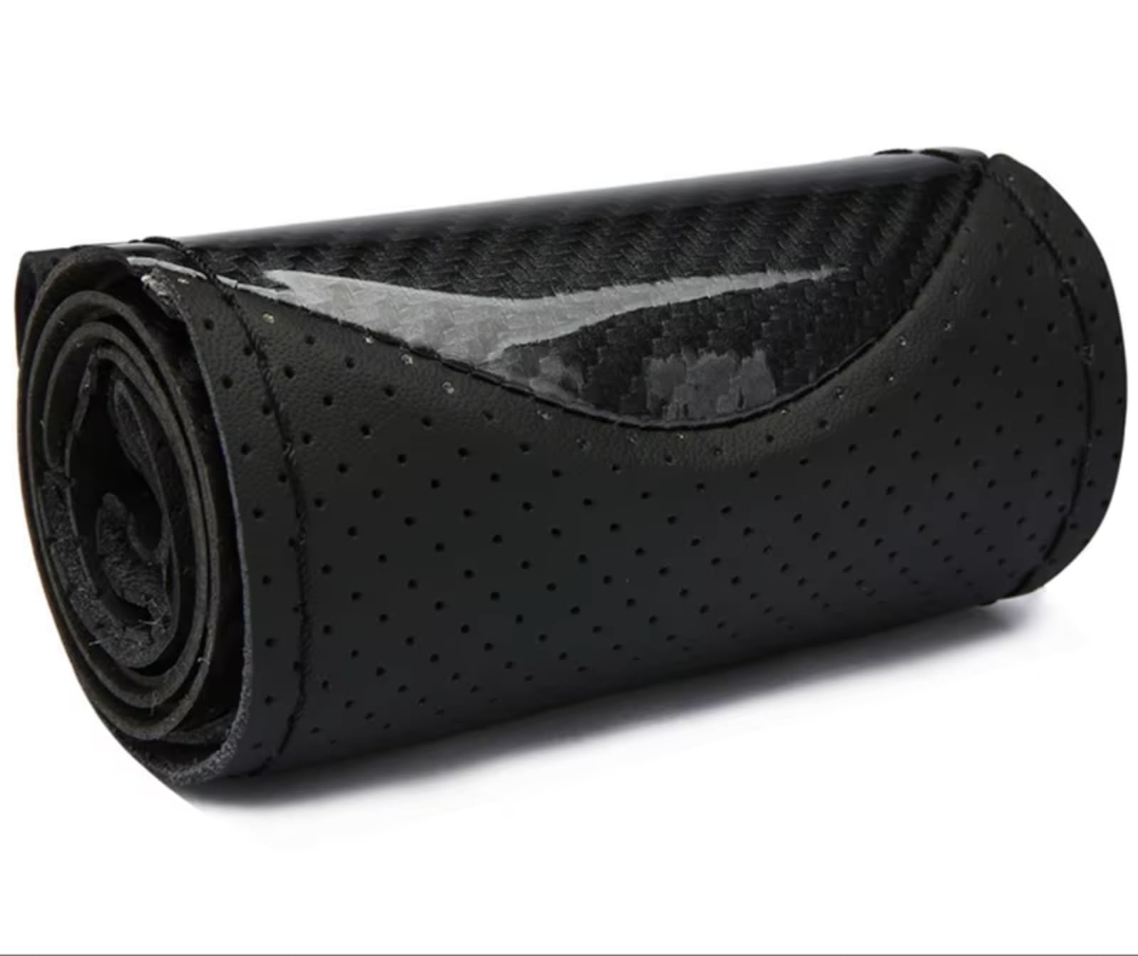 Lenkradschutz DIY-Lenkradabdeckung Aus Weichem Carbon + Faserledergeflecht Auf Dem Lenkrad des Autos Mit Nadel Und Faden Lenkradschoner(Blue Thread) von BOHHO