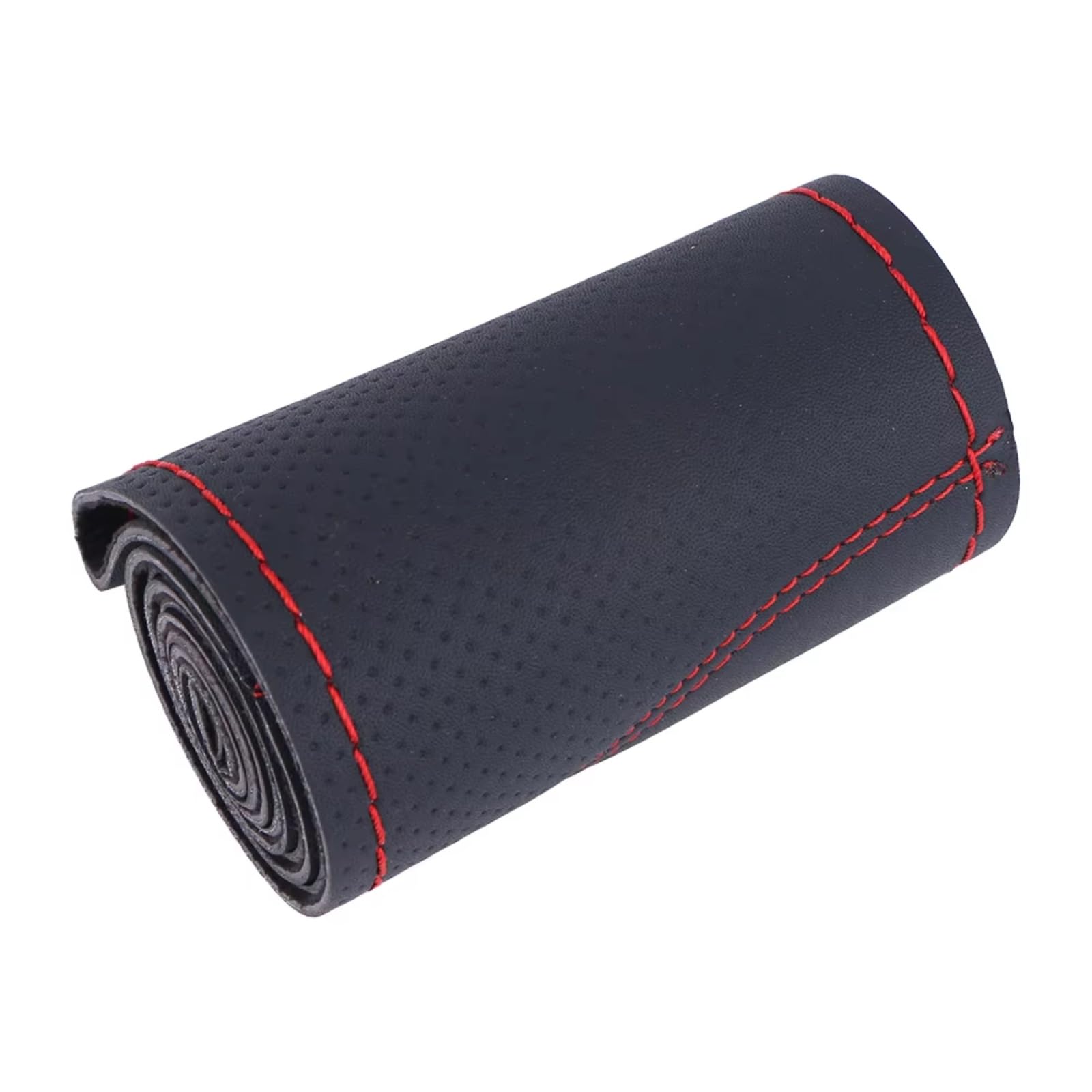 Lenkradschutz DIY-Lenkradbezug Fürs Auto Universell 38 cm Flechtbezug Fürs Lenkrad Atmungsaktiv Und rutschfest Auto-Lenkradhülle Lenkradschoner(Red Line) von BOHHO