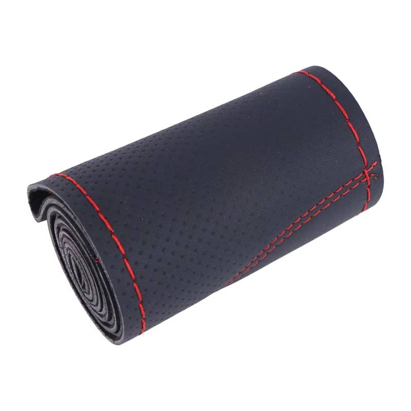 Lenkradschutz DIY-Lenkradbezug Fürs Auto Universell 38 cm Flechtbezug Fürs Lenkrad Atmungsaktiv Und rutschfest Auto-Lenkradhülle Lenkradschoner(Red Line) von BOHHO