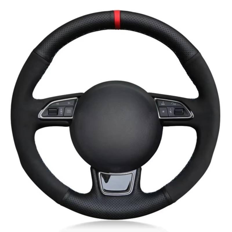 Lenkradschutz Für A1 8X A3 8V Für Sportback A4 B8 Für Avant A5 8T A6 C7 A7 G8 A8 D4 Q3 8U Q5 8R Auto Lenkradbezug Schwarzes Leder Lenkradschoner(Gray Thread) von BOHHO