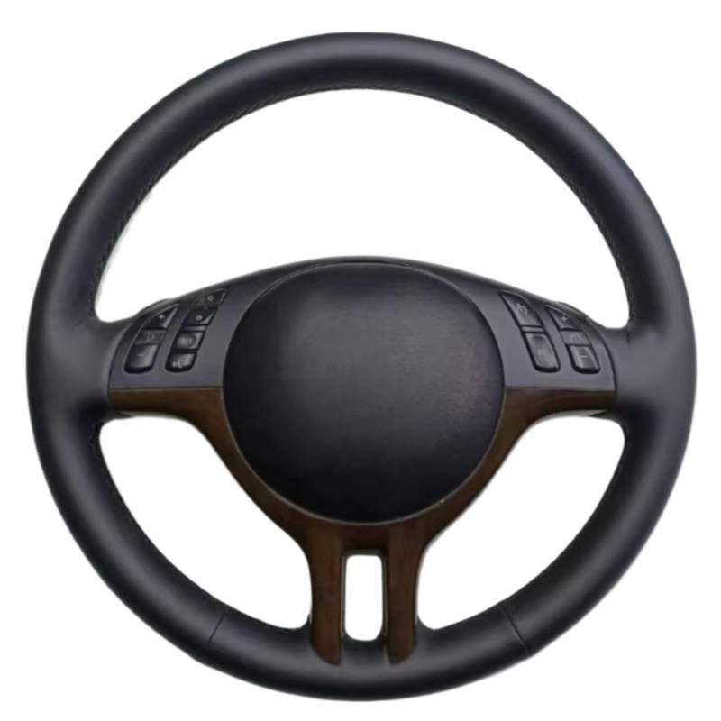 Lenkradschutz Für E39 E46 325i E53 X5 Schwarzes Vollleder Ohne Löcher Autolenkradabdeckung DIY Mikrofaserleder Autozubehör Lenkradschoner(Yellow Thread) von BOHHO