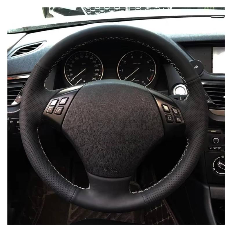 Lenkradschutz Für E90 320 318i 320i 325i 330i 320d X1 328xi 2007 Auto-Innenraum-Auto-Lenkrad-Abdeckung Braid Künstliches Leder Lenkradschoner(Orange Thread) von BOHHO