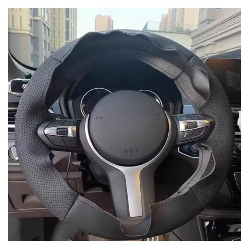 Lenkradschutz Für F87 M2 F80 M3 F82 M4 M5 F12 F13 M6 F85 X5 F86 X6 F33 F30 Sport Auto Lenkrad Geflecht Abdeckung Künstliche Leder Lenkradschoner(3 Colors Thread) von BOHHO