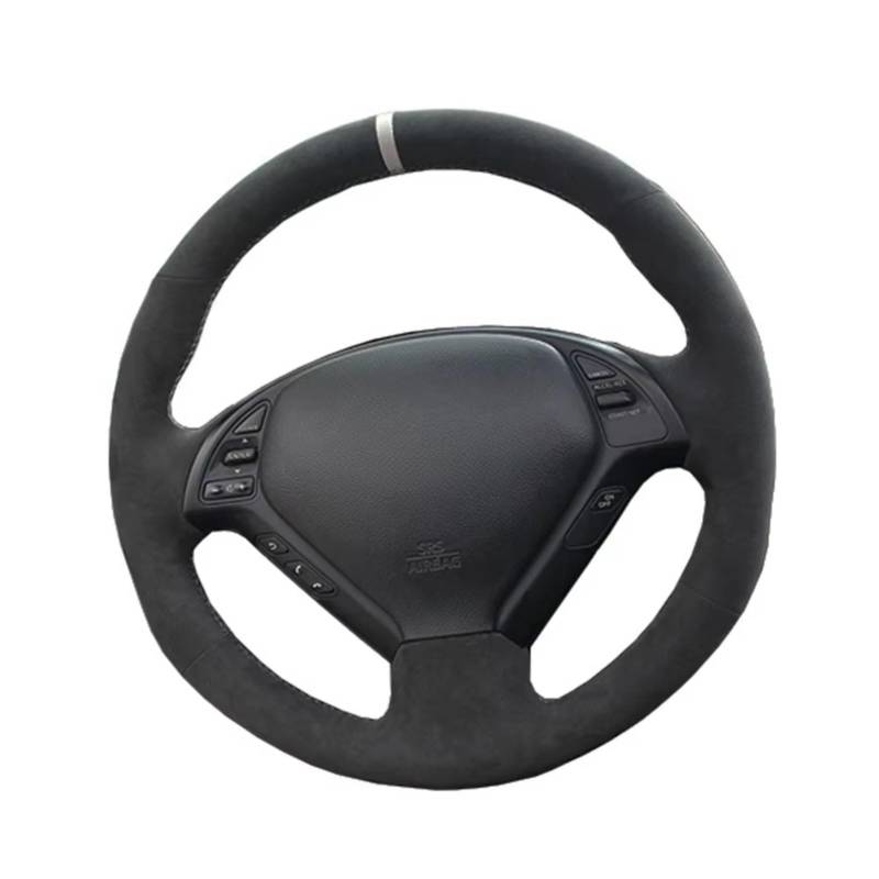 Lenkradschutz Für Infiniti G G25 G35 G37 EX EX35 EX37 Q Q40 Q60 QX50 (US) Autoinnenausstattung DIY Wildleder-Lenkradabdeckung Lenkradschoner(White Thread) von BOHHO