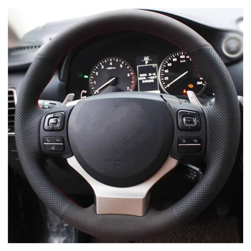 Lenkradschutz Für Lexus NX300 NX300H IS350 2015-2021 Lenkradbezug Wrap Autozubehör Auto Lenkradbezug Kunstleder Lenkradschoner(Orange Thread) von BOHHO