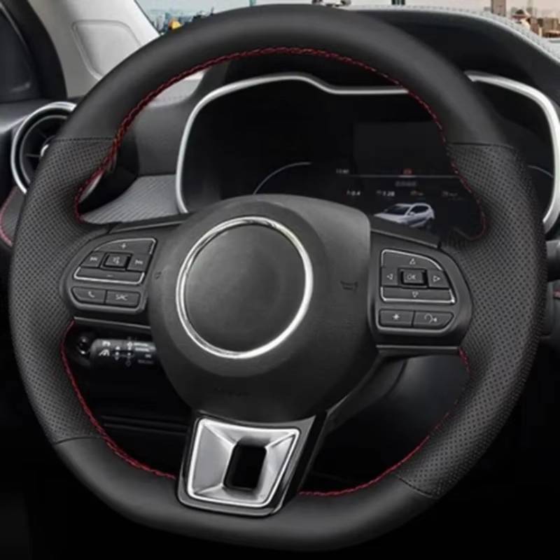 Lenkradschutz Für MG ZS HS GS 5 6 RX5 RX8 ZST ZS EV 2017-2023 Autozubehör DIY Auto Lenkradbezug Mikrofaserleder Lenkradschoner(Brown Thread) von BOHHO