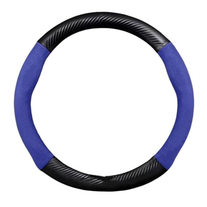 Lenkradschutz Für Mazda 3 5 6 Für SKYACTIV Für Axela Für Atenza CX30 CX5 CX8 CX9 MX5 RX8 RX7 BT50 Carbonfaser-Wildleder-Auto-Lenkradabdeckung Lenkradschoner(Blue) von BOHHO