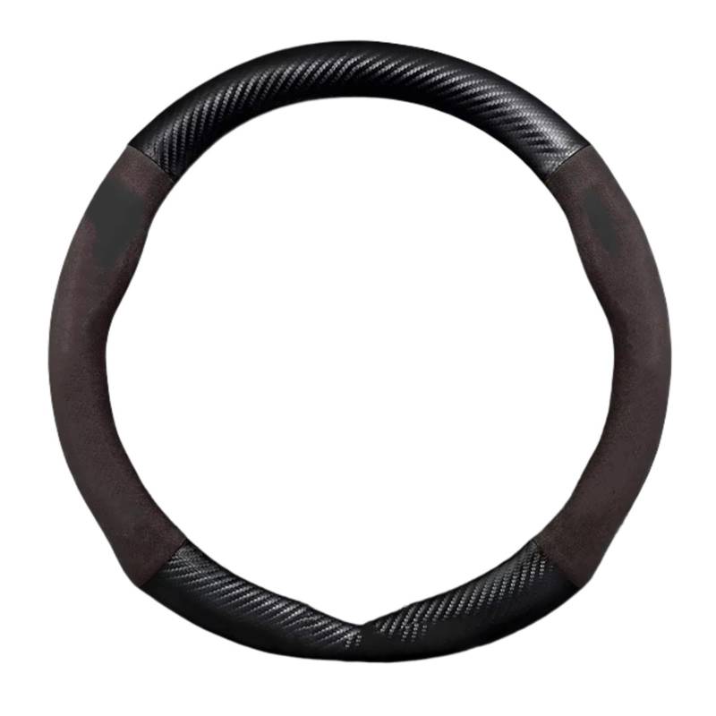 Lenkradschutz Für Mazda 3 5 6 Für SKYACTIV Für Axela Für Atenza CX30 CX5 CX8 CX9 MX5 RX8 RX7 BT50 Carbonfaser-Wildleder-Auto-Lenkradabdeckung Lenkradschoner(Brown) von BOHHO