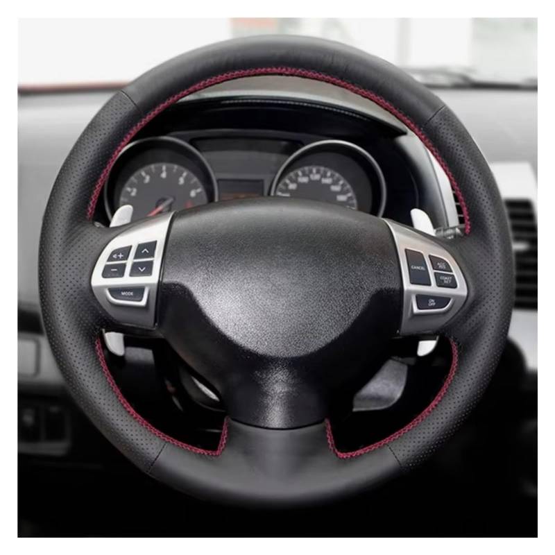 Lenkradschutz Für Mitsubishi Für Lancer X 10 2007-2015 Für Outlander 2006-2013 ASX 2010-2013 Für Pajero Sport 2008-2016 Lenkrad-Lederabdeckung Lenkradschoner(3 Colors Thread) von BOHHO