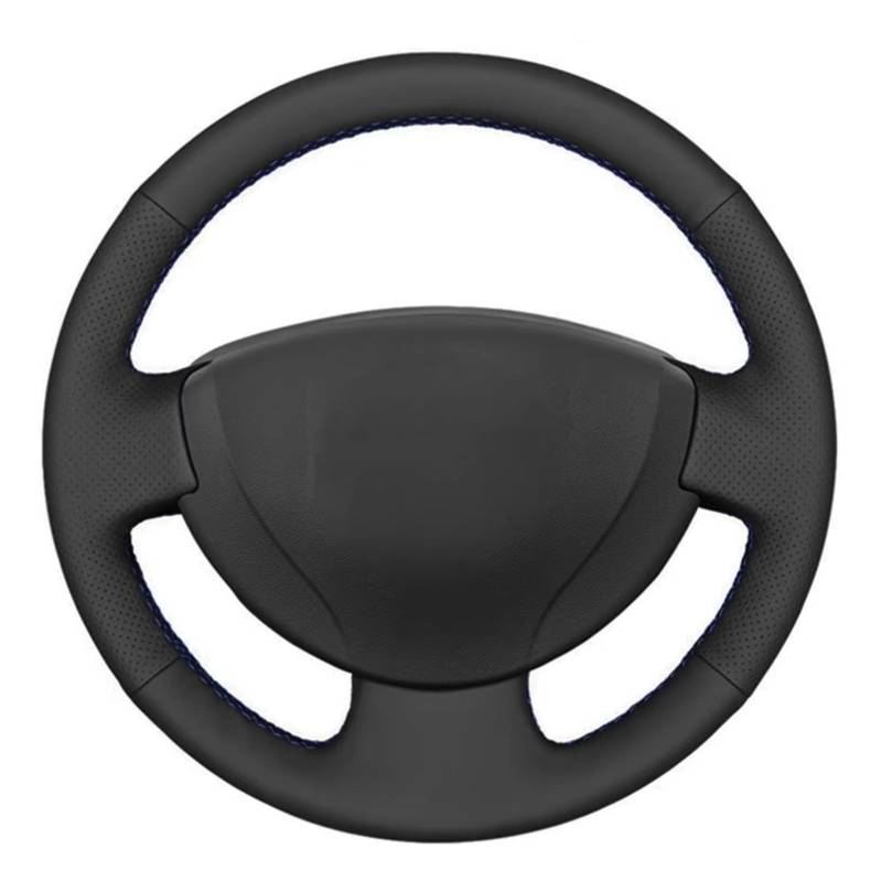 Lenkradschutz Für Nissan Für Almera G15 Auto Lenkrad Abdeckung Schwarz Künstliche Leder Lenkradschoner(White Thread) von BOHHO