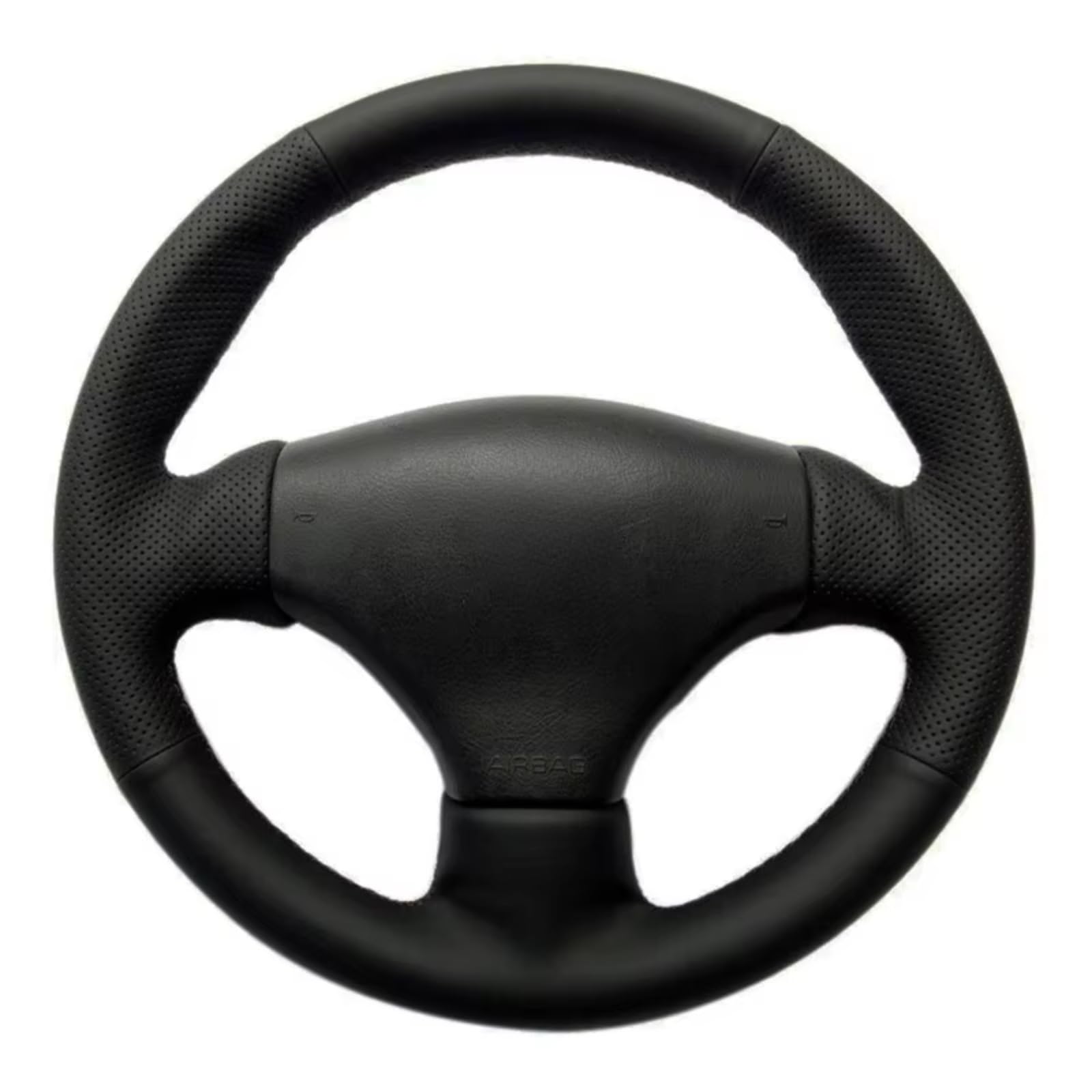 Lenkradschutz Für Peugeot 206 1998-2005 206 SW 2003-2005 206 CC 2004 2005 Autolenkradabdeckung Schwarzes Kunstleder DIY Handgenäht Lenkradschoner(Blue Thread) von BOHHO