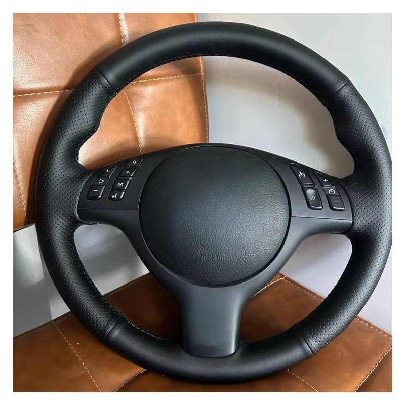 Lenkradschutz Für Sport E46 330i 330Ci E39 540i 525i 530i M3 E46 Autozubehör Schwarzes Auto-Lenkradbezug DIY Mikrofaser-Leder Lenkradschoner(Yellow Thread) von BOHHO