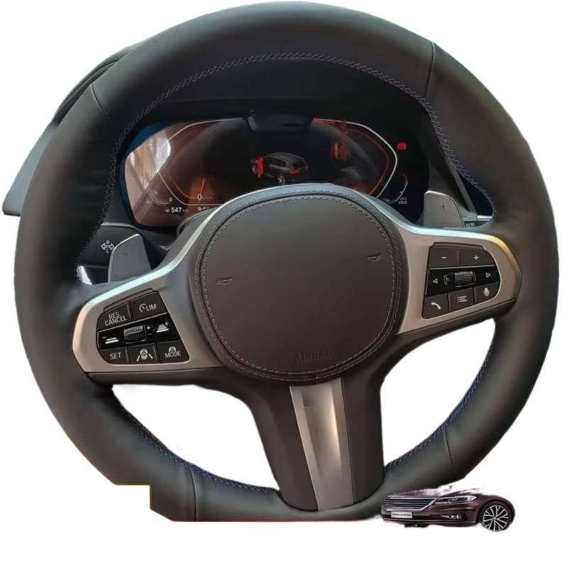 Lenkradschutz Für Sport G30 G31 G32 G20 G21 G14 G15 G16 X3 G01 X4 G02 X5 G05 Mikrofaser Leder Auto Lenkrad Abdeckung Lenkradschoner(Red Thread) von BOHHO