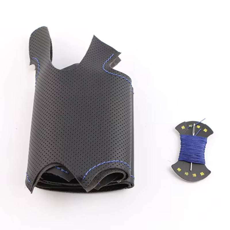 Lenkradschutz Für Toyota Für RAV4 2013-2016 Für Corolla 2014-2016 Hergestellte Lenkabdeckung Kunstleder Autolenkradgeflecht Lenkradschoner(Blue Thread) von BOHHO