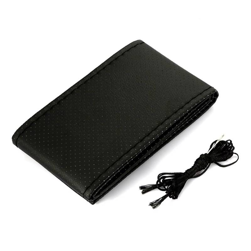 Lenkradschutz Geflochtenes Lenkrad Auto-Lenkradbezug Mit Nadeln Faden Kunstleder Durchmesser 38 cm Auto-Zubehör Lenkradschoner(Schwarz) von BOHHO