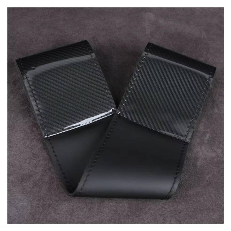 Lenkradschutz Glänzender Lenkradbezug Aus Kohlefaser-Leder Handgenäht Kunstleder Angenehme Haptik Universell 38 cm Lenkradschoner(Schwarz) von BOHHO