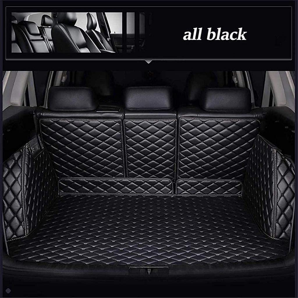 Auto Leder Kofferraummatte für KIA Sorento 2015-2018 (5-Seats), Antirutschmatte Kofferraum Schutzmatte Kofferraumschutz, Auto Zubehör,A/All-Black von BOIEU
