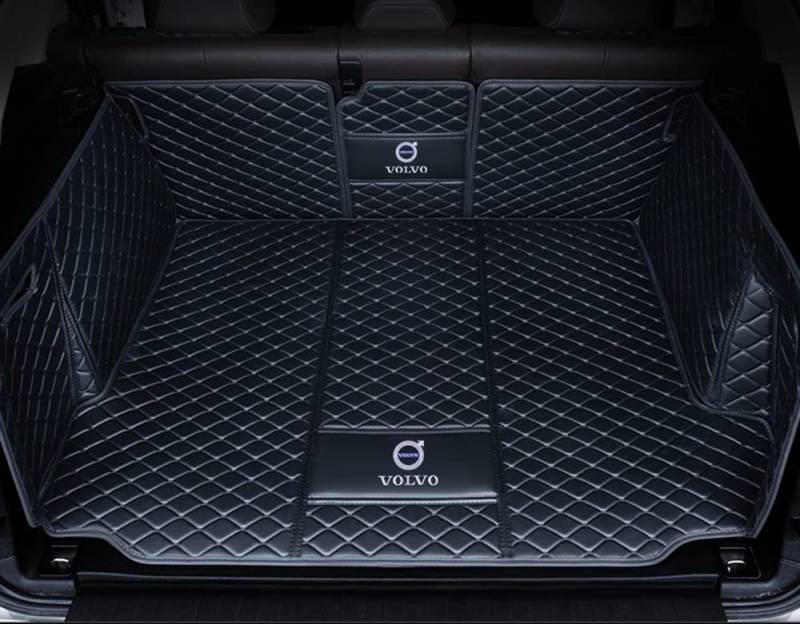 Auto Leder Kofferraummatten für Volvo XC60 2018-2023, Allwetter Antirutsch Wasserdichter Kratzfester Innere Schutzmatte Zubehör,B von BOIEU